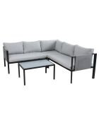 Graues schwarzes Eckgartenmöbel für 6 Personen