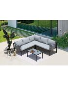 Graues schwarzes Eckgartenmöbel für 6 Personen