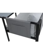 Graues schwarzes Eckgartenmöbel für 6 Personen