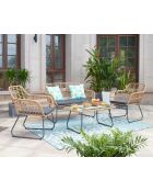 Tuinmeubilair 4-zits natuurgrijze kussens