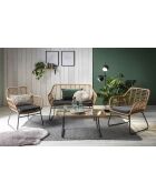 Tuinmeubilair 4-zits natuurgrijze kussens