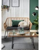 Tuinmeubilair 4-zits natuurgrijze kussens