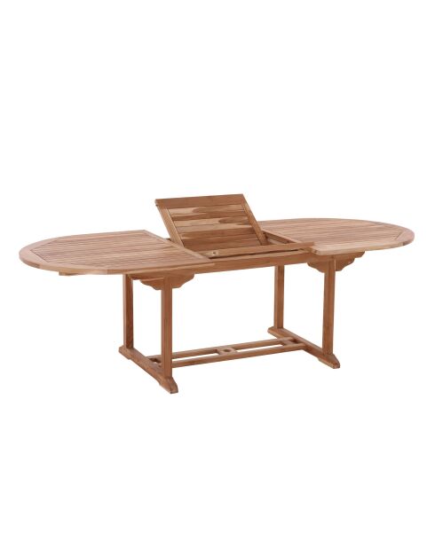 Ausziehbarer ovaler Gartentisch mit Schmetterlingsauszug ausziehbar bis 240 cm Natur - 180x100x75 cm