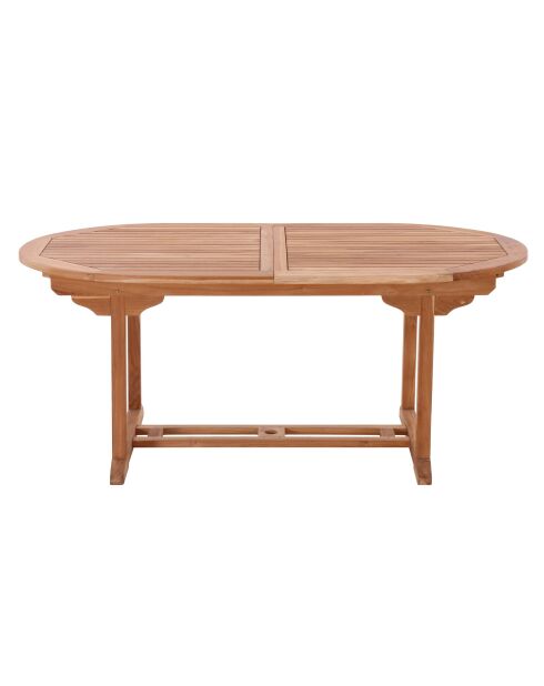 Ausziehbarer ovaler Gartentisch mit Schmetterlingsauszug ausziehbar bis 240 cm Natur - 180x100x75 cm