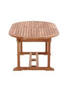 Ausziehbarer ovaler Gartentisch mit Schmetterlingsauszug ausziehbar bis 240 cm Natur - 180x100x75 cm