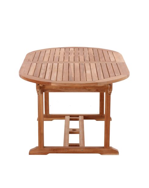 Ausziehbarer ovaler Gartentisch mit Schmetterlingsauszug ausziehbar bis 240 cm Natur - 180x100x75 cm