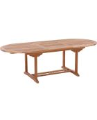 Ausziehbarer ovaler Gartentisch mit Schmetterlingsauszug ausziehbar bis 240 cm Natur - 180x100x75 cm