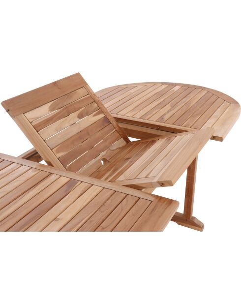Ausziehbarer ovaler Gartentisch mit Schmetterlingsauszug ausziehbar bis 240 cm Natur - 180x100x75 cm