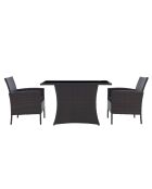 Set da pranzo a 2 posti con cuscini neri marroni