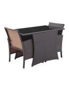 Set da pranzo a 2 posti con cuscini neri marroni