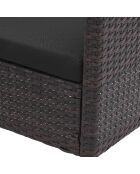 Set da pranzo a 2 posti con cuscini neri marroni