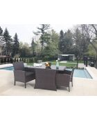 Set da pranzo a 2 posti con cuscini neri marroni