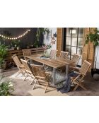 Tafel met mangohouten blad, naturel blad, antiek zilver, frame - 180x100x77 cm