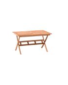 Teakhouten tuintafel met natuurlijke opvouwbare parasolhouder - 135x85x75 cm