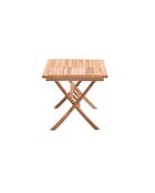 Teakhouten tuintafel met natuurlijke opvouwbare parasolhouder - 135x85x75 cm