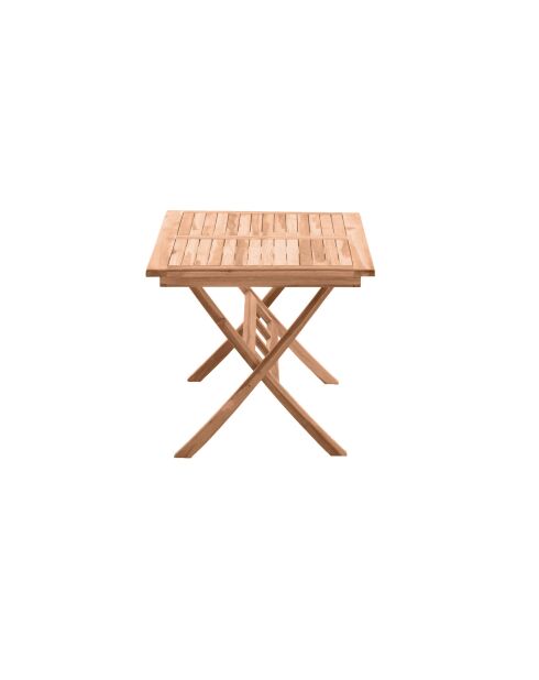 Teakhouten tuintafel met natuurlijke opvouwbare parasolhouder - 135x85x75 cm