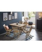 Teakhouten tuintafel met natuurlijke opvouwbare parasolhouder - 135x85x75 cm