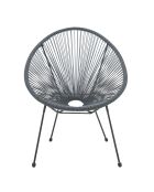 2 Chaises en rotin grises - 73x73x88 cm