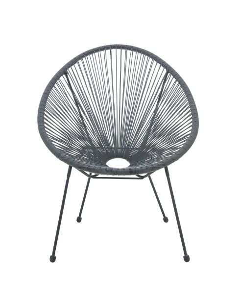 2 Chaises en rotin grises - 73x73x88 cm