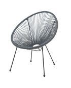 2 Chaises en rotin grises - 73x73x88 cm