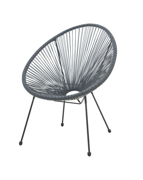 2 Chaises en rotin grises - 73x73x88 cm