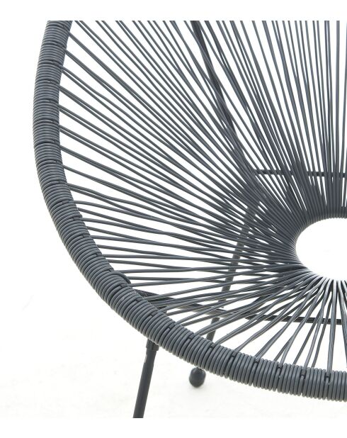 2 Chaises en rotin grises - 73x73x88 cm