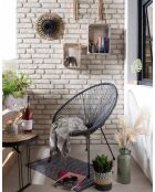 2 Chaises en rotin grises - 73x73x88 cm