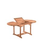 Ausziehbarer runder Gartentisch mit Schmetterlingsauszug ausziehbar bis 170 cm Natur - 120x120x75 cm
