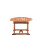 Ausziehbarer runder Gartentisch mit Schmetterlingsauszug ausziehbar bis 170 cm Natur - 120x120x75 cm