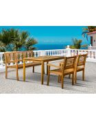 Gartentisch für 4-6 Personen natürlich - 135x80x74 cm