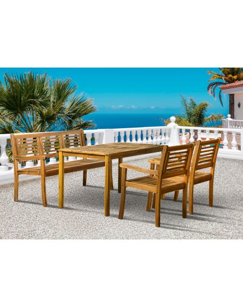 Gartentisch für 4-6 Personen natürlich - 135x80x74 cm