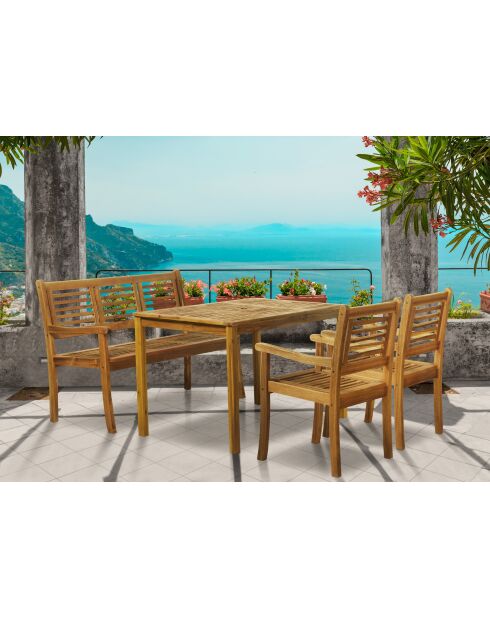 Gartentisch für 4-6 Personen natürlich - 135x80x74 cm