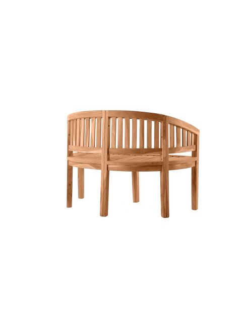Tuinbank in de vorm van een banaan Teakhout 2 stoelen naturel - 120x53x85 cm