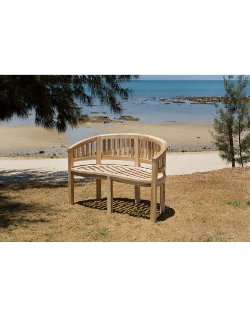 Tuinbank in de vorm van een banaan Teakhout 2 stoelen naturel - 120x53x85 cm