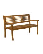 3-zits tuinbank van 150 cm met natuurlijke rugleuning en armleuningen - 150x68x92 cm