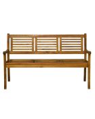 3-zits tuinbank van 150 cm met natuurlijke rugleuning en armleuningen - 150x68x92 cm