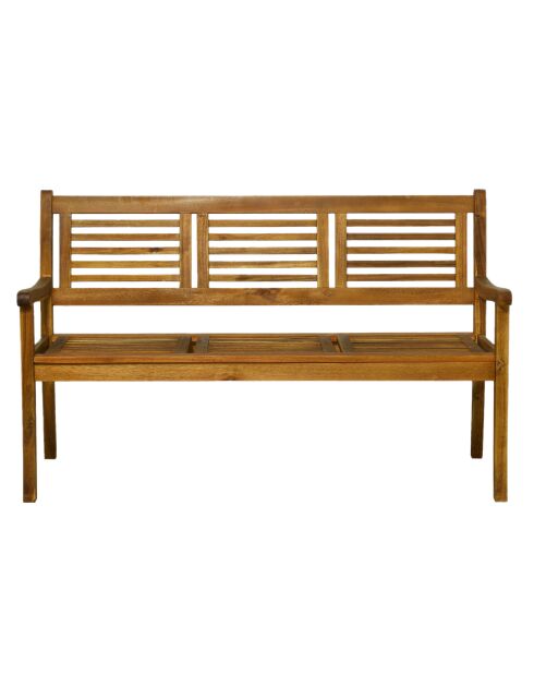 3-zits tuinbank van 150 cm met natuurlijke rugleuning en armleuningen - 150x68x92 cm