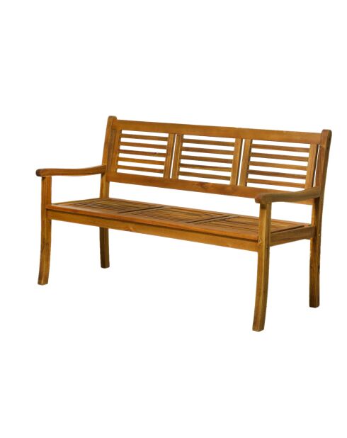 3-zits tuinbank van 150 cm met natuurlijke rugleuning en armleuningen - 150x68x92 cm