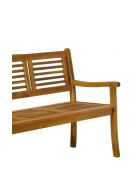 3-zits tuinbank van 150 cm met natuurlijke rugleuning en armleuningen - 150x68x92 cm