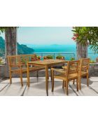 3-zits tuinbank van 150 cm met natuurlijke rugleuning en armleuningen - 150x68x92 cm