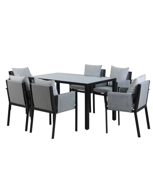 6-Sitzer-Essgruppe in Anthrazitgrau