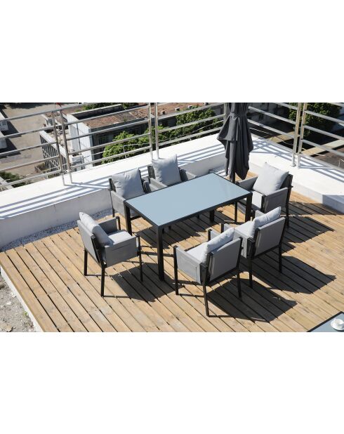 6-Sitzer-Essgruppe in Anthrazitgrau