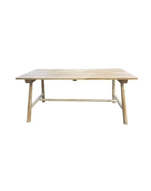 Teakhouten tafel met natuurlijke centrale paal - 180x90x77 cm
