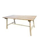 Teakhouten tafel met natuurlijke centrale paal - 180x90x77 cm