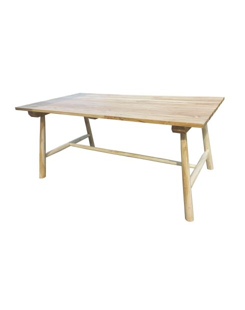 Teakhouten tafel met natuurlijke centrale paal - 180x90x77 cm