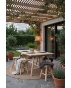 Teakhouten tafel met natuurlijke centrale paal - 180x90x77 cm