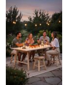 Teakhouten tafel met natuurlijke centrale paal - 180x90x77 cm