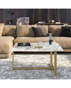 Mesita Merideths dorada/blanca - 92x64x45 cm