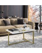 Mesita Merideths dorada/blanca - 92x64x45 cm