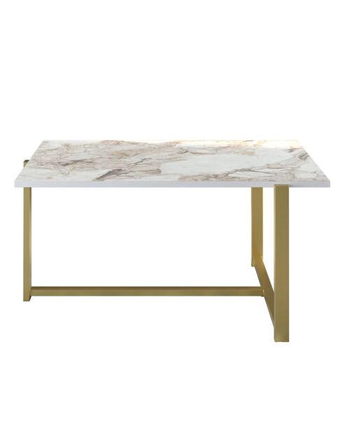 Mesita Merideths dorada/blanca - 92x64x45 cm